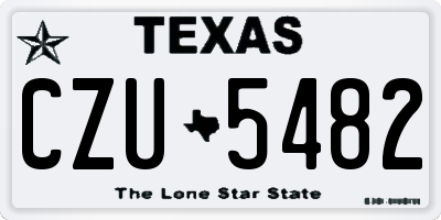 TX license plate CZU5482