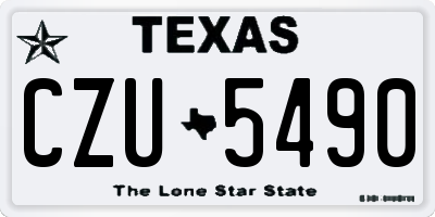 TX license plate CZU5490
