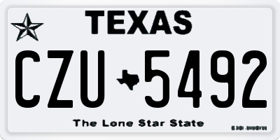 TX license plate CZU5492