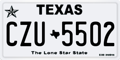 TX license plate CZU5502