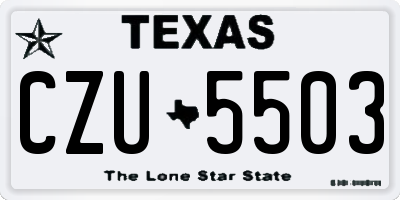 TX license plate CZU5503