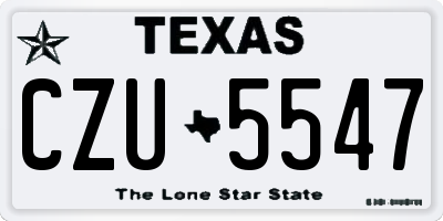 TX license plate CZU5547