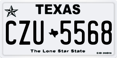 TX license plate CZU5568