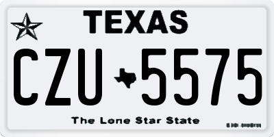 TX license plate CZU5575