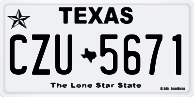 TX license plate CZU5671