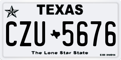 TX license plate CZU5676