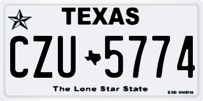 TX license plate CZU5774