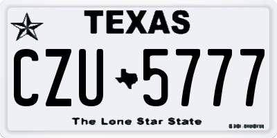 TX license plate CZU5777