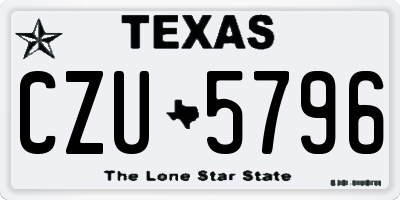 TX license plate CZU5796