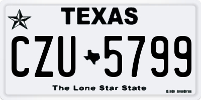 TX license plate CZU5799