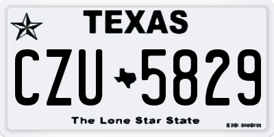 TX license plate CZU5829