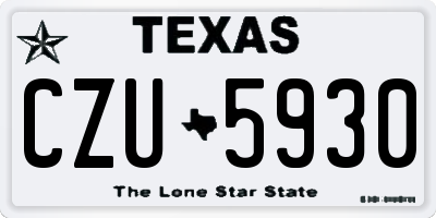 TX license plate CZU5930