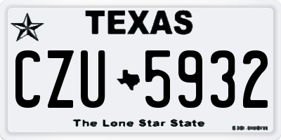 TX license plate CZU5932