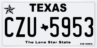 TX license plate CZU5953