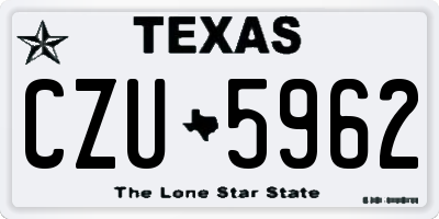TX license plate CZU5962