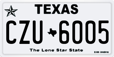 TX license plate CZU6005