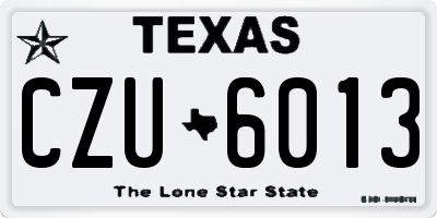 TX license plate CZU6013
