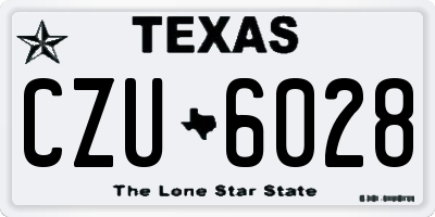 TX license plate CZU6028