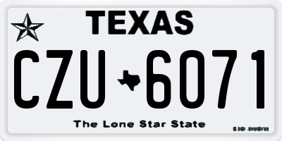 TX license plate CZU6071