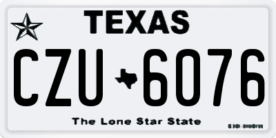 TX license plate CZU6076