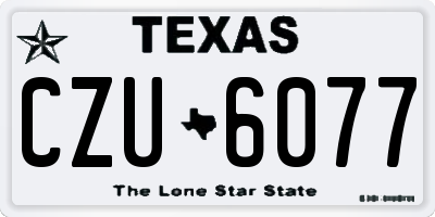TX license plate CZU6077