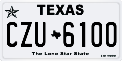 TX license plate CZU6100