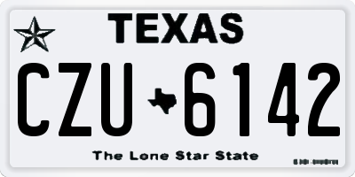 TX license plate CZU6142