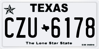 TX license plate CZU6178