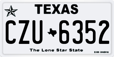 TX license plate CZU6352