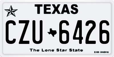 TX license plate CZU6426