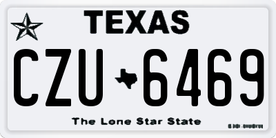 TX license plate CZU6469