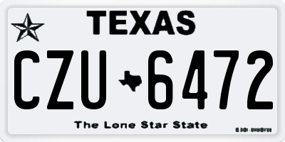TX license plate CZU6472