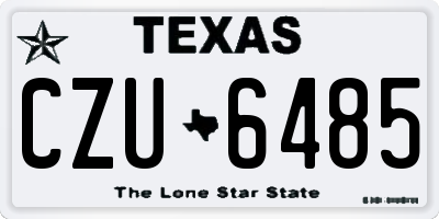 TX license plate CZU6485