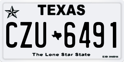 TX license plate CZU6491
