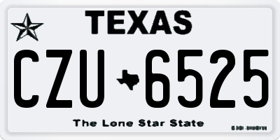 TX license plate CZU6525
