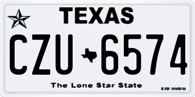 TX license plate CZU6574