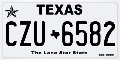 TX license plate CZU6582