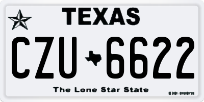 TX license plate CZU6622