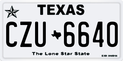 TX license plate CZU6640
