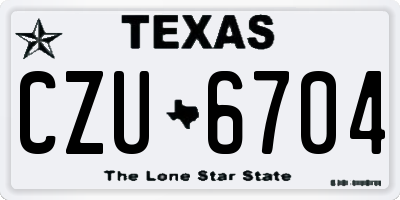 TX license plate CZU6704