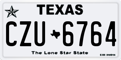 TX license plate CZU6764