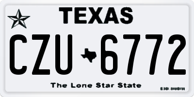 TX license plate CZU6772