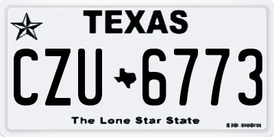 TX license plate CZU6773