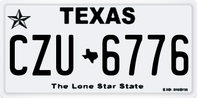 TX license plate CZU6776