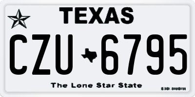 TX license plate CZU6795