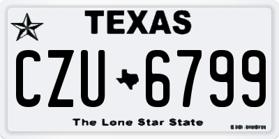 TX license plate CZU6799