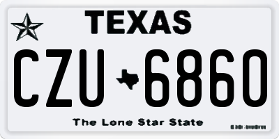 TX license plate CZU6860