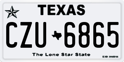 TX license plate CZU6865