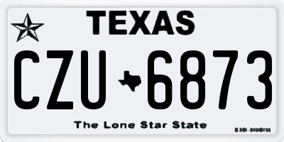 TX license plate CZU6873