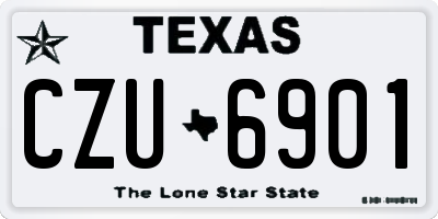 TX license plate CZU6901
